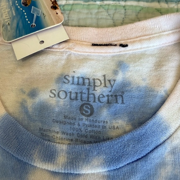 Simply Southern Blue and White Tie-Dye Tee - Picture 2 of 10